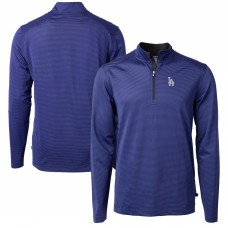 Кофта на короткой молнии Los Angeles Dodgers Cutter & Buck Virtue Eco Pique Micro Stripe Recycled - Royal/Black