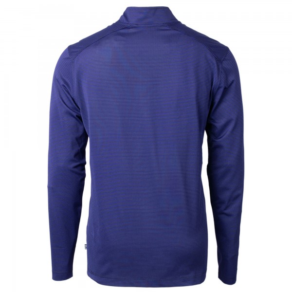 Кофта на короткой молнии Los Angeles Dodgers Cutter & Buck Virtue Eco Pique Micro Stripe Recycled - Royal/Black