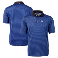 Los Angeles Dodgers Cutter & Buck Royal/Black Virtue Eco Pique Micro Stripe Recycled Polo