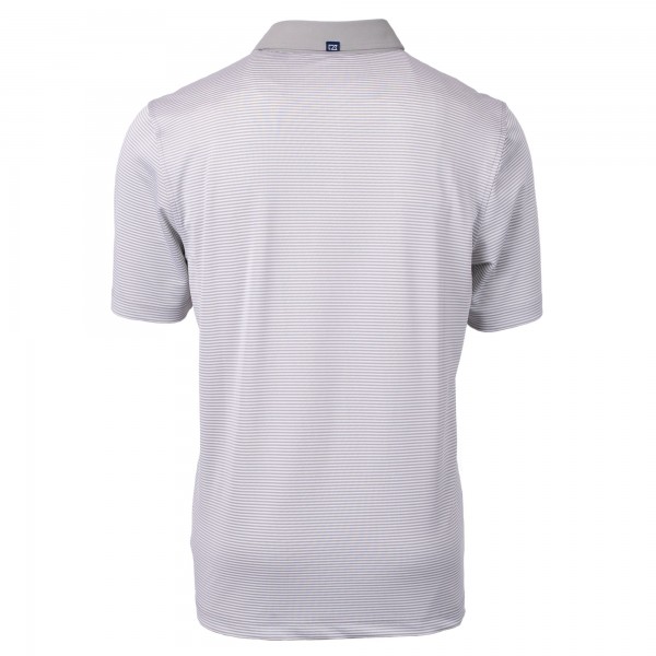 New York Yankees Cutter & Buck Gray/White Virtue Eco Pique Micro Stripe Recycled Polo
