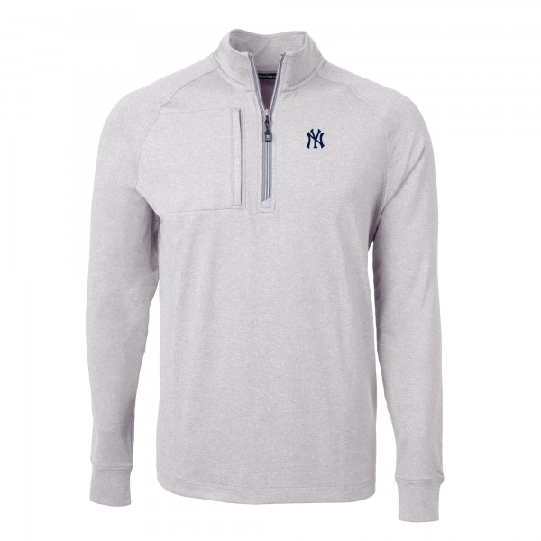 Кофта на короткой молнии New York Yankees Cutter & Buck Adapt Eco Knit Stretch Recycled - Heather Gray