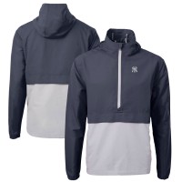 Куртка на короткой молнии New York Yankees Cutter & Buck Charter Eco Recycled Anorak - Navy/Gray