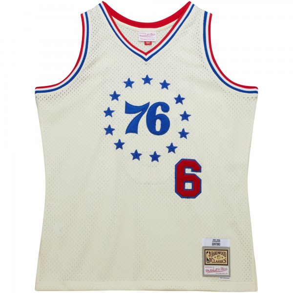 Игровая форма  Julius Erving Philadelphia 76ers Mitchell & Ness Chainstitch Swingman - Cream