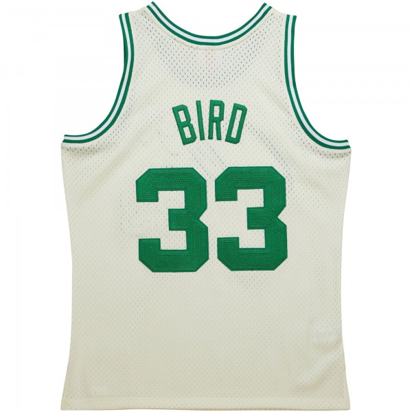 Джерси Boston Celtics Larry Bird Mitchell & Ness Cream Chainstitch Swingman