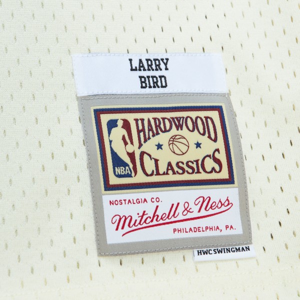 Джерси Boston Celtics Larry Bird Mitchell & Ness Cream Chainstitch Swingman