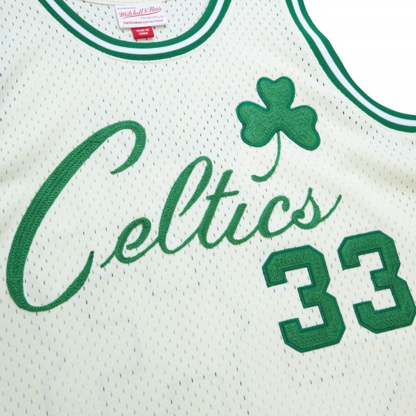 Джерси Boston Celtics Larry Bird Mitchell & Ness Cream Chainstitch Swingman