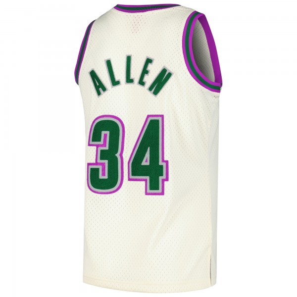 Игровая форма  Ray Allen Milwaukee Bucks Mitchell & Ness Chainstitch Swingman - Cream