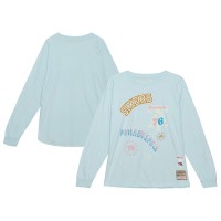 Футболка с длинным рукавом Philadelphia 76ers Mitchell & Ness  Hardwood Classics Sidewalk Sketch - Light Blue