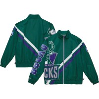 Куртка на молнии Milwaukee Bucks Mitchell & Ness Exploded Logo Warm-Up - Hunter Green