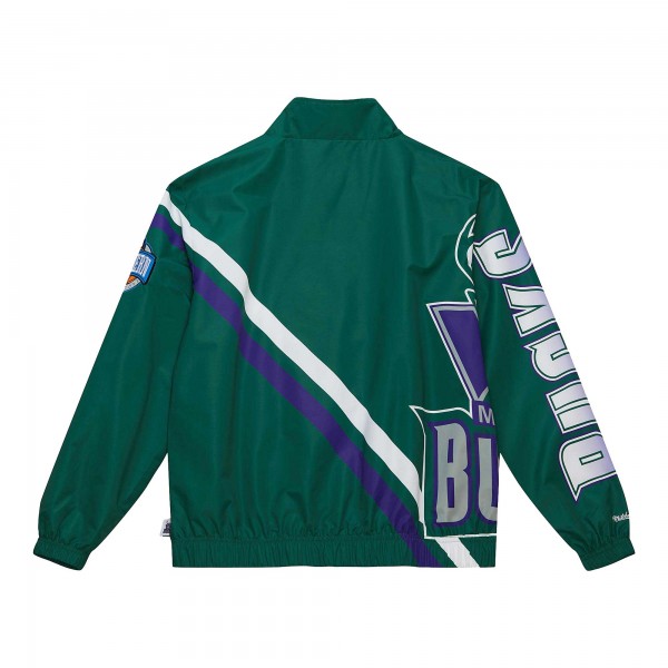 Куртка на молнии Milwaukee Bucks Mitchell & Ness Exploded Logo Warm-Up - Hunter Green