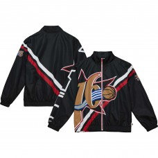Куртка на молнии Philadelphia 76ers Mitchell & Ness Exploded Logo Warm-Up - Black