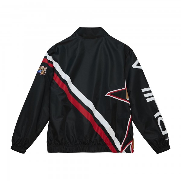 Куртка на молнии Philadelphia 76ers Mitchell & Ness Exploded Logo Warm-Up - Black
