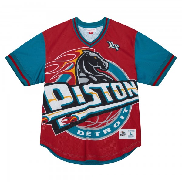 Футболка Detroit Pistons Mitchell & Ness Jumbotron 3.0 Mesh - Red