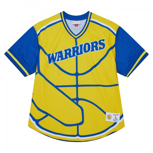 Футболка Golden State Warriors Mitchell & Ness Jumbotron 3.0 Mesh - Gold