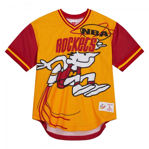 Футболка Houston Rockets Mitchell & Ness Jumbotron 3.0 Mesh - Gold