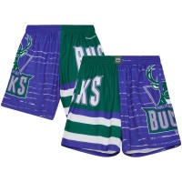Шорты Milwaukee Bucks Mitchell & Ness Jumbotron 3.0 - Purple/Hunter Green