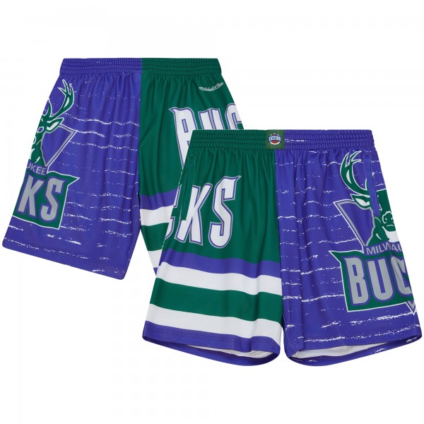 Шорты Milwaukee Bucks Mitchell & Ness Jumbotron 3.0 - Purple/Hunter Green