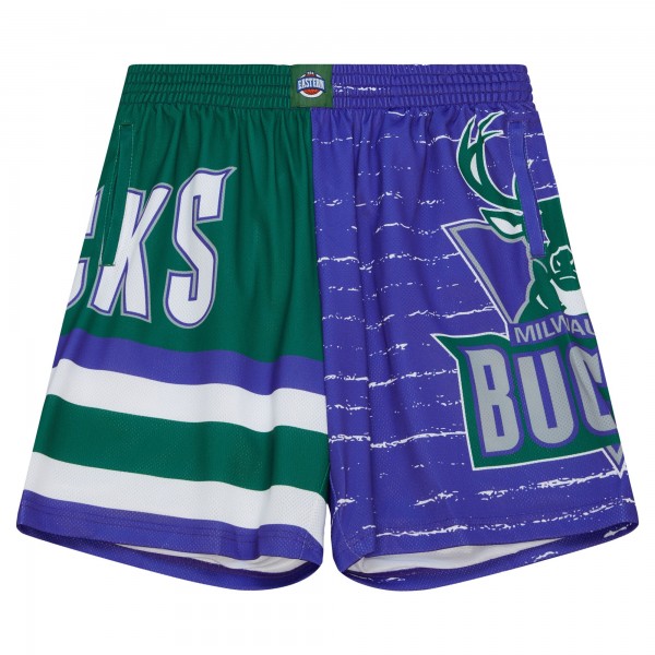 Шорты Milwaukee Bucks Mitchell & Ness Jumbotron 3.0 - Purple/Hunter Green
