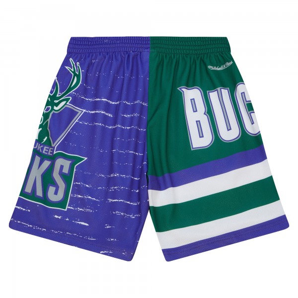 Шорты Milwaukee Bucks Mitchell & Ness Jumbotron 3.0 - Purple/Hunter Green