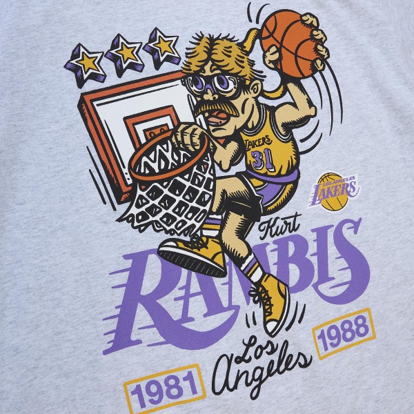 Футболка Kurt Rambis Los Angeles Lakers Mitchell & Ness Player - Gray