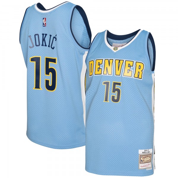 Джерси Denver Nuggets Nikola Jokic Mitchell & Ness Light Blue 2016/17 Swingman