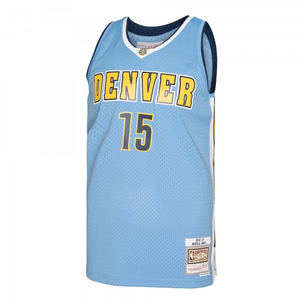 Джерси Denver Nuggets Nikola Jokic Mitchell & Ness Light Blue 2016/17 Swingman