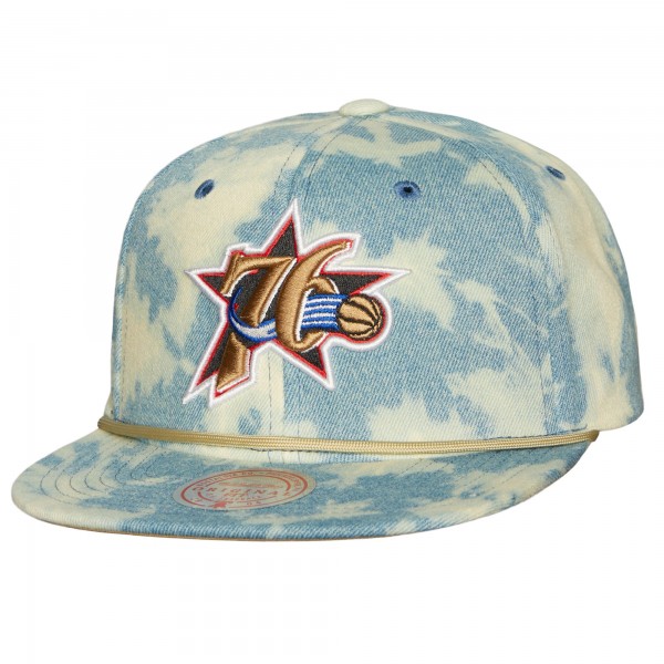 Бейсболка Philadelphia 76ers Mitchell & Ness Acid Wash - Denim