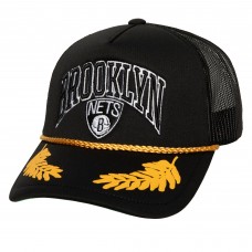 Бейсболка Brooklyn Nets Mitchell & Ness Hardwood Classics Gold Leaf Mesh Trucker - Black