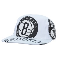 Brooklyn Nets Mitchell & Ness White Hardwood Classics In Your Face Deadstock Snapback Hat