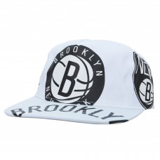 Brooklyn Nets Mitchell & Ness White Hardwood Classics In Your Face Deadstock Snapback Hat