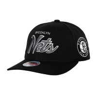Brooklyn Nets Mitchell & Ness Black MVP Team Script 2.0 Stretch-Snapback Hat