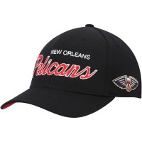 Бейсболка New Orleans Pelicans Mitchell & Ness Black MVP Team Script 2.0 Stretch