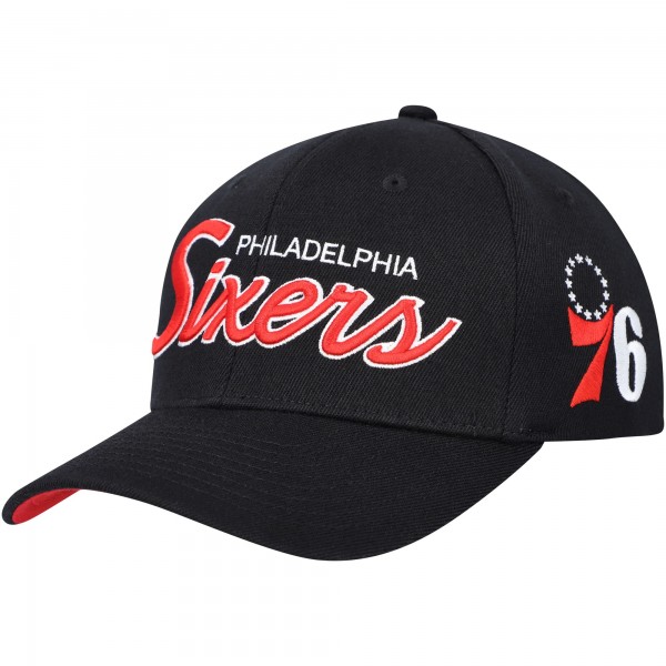 Бейсболка Philadelphia 76ers Mitchell & Ness MVP Team Script 2.0 - Black