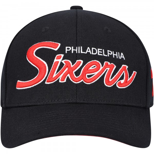 Бейсболка Philadelphia 76ers Mitchell & Ness MVP Team Script 2.0 - Black