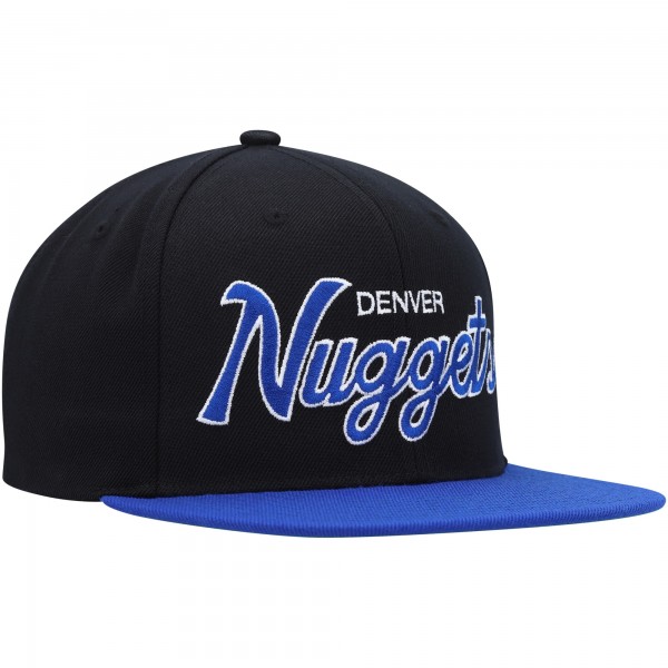 Бейсболка Denver Nuggets Mitchell & Ness Black Hardwood Classics MVP Team Script 2.0