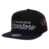 Бейсболка Golden State Warriors Mitchell & Ness Black Hardwood Classics MVP Team Script 2.0