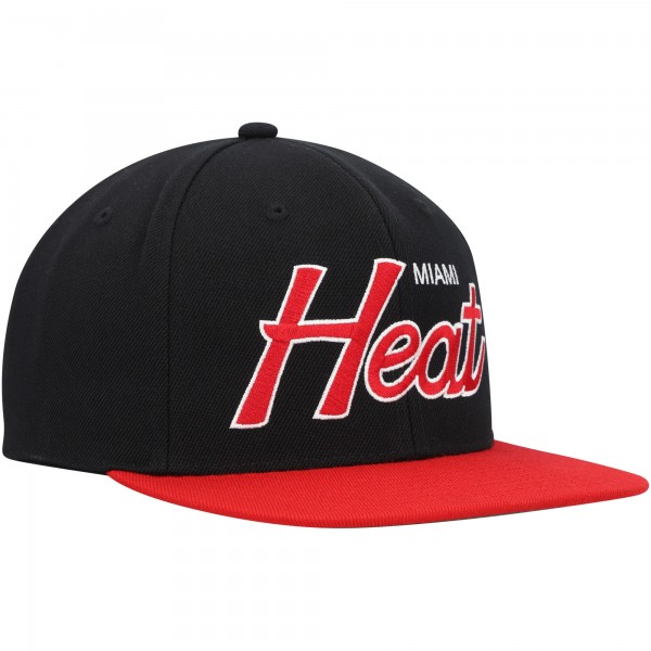 Бейсболка Miami Heat Mitchell & Ness Hardwood Classics MVP Team Script 2.0 - Black