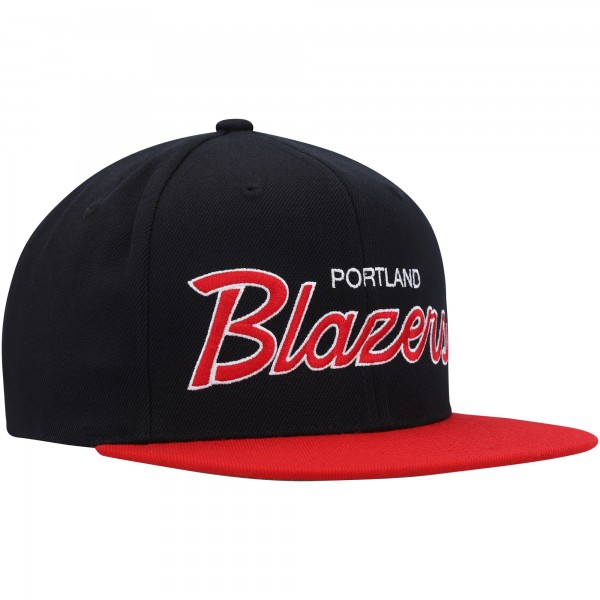 Бейсболка Portland Trail Blazers Mitchell & Ness Hardwood Classics MVP Team Script 2.0 - Black