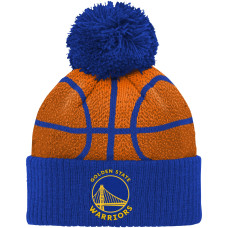 Шапка с помпоном для малыша Golden State Warriors Royal Basketball Head Cuffed