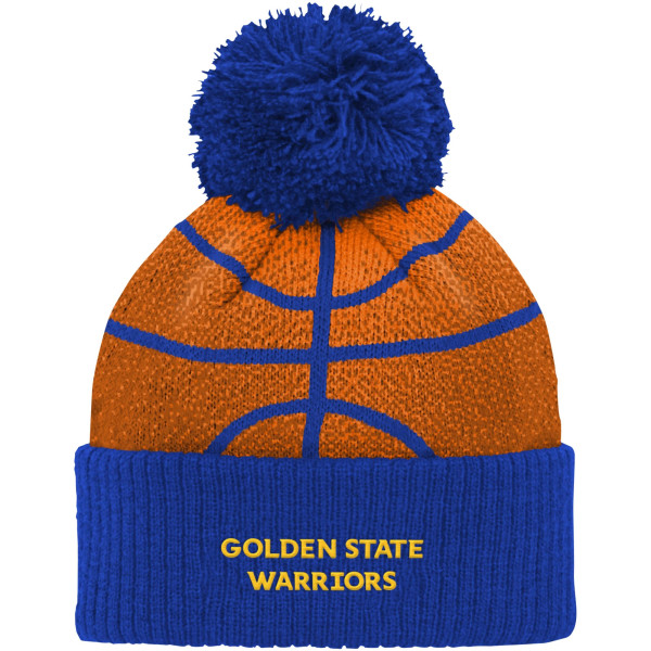 Шапка с помпоном для малыша Golden State Warriors Royal Basketball Head Cuffed