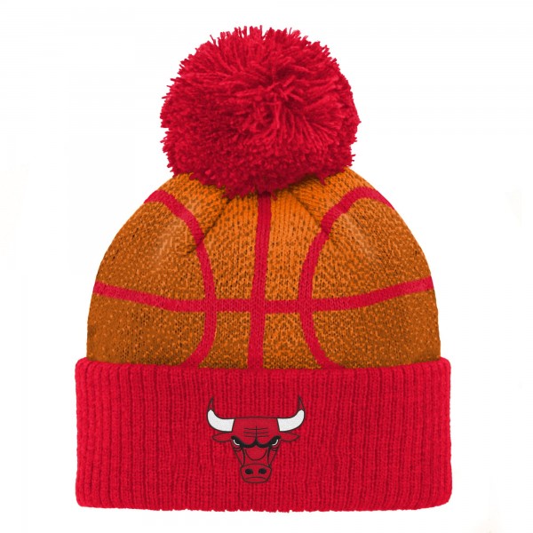 Шапка с помпоном Дошкольнику Chicago Bulls Red Basketball Head