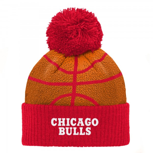 Шапка с помпоном Дошкольнику Chicago Bulls Red Basketball Head