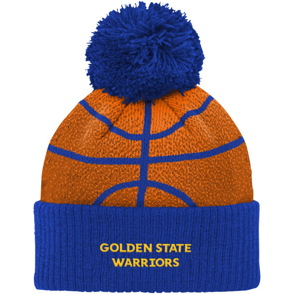 Шапка с помпоном для дошкольника Golden State Warriors Royal Basketball Head Cuffed