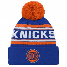 Шапка с помпоном New York Knicks Youth Backboard Jacquard Cuffed Knit - Blue