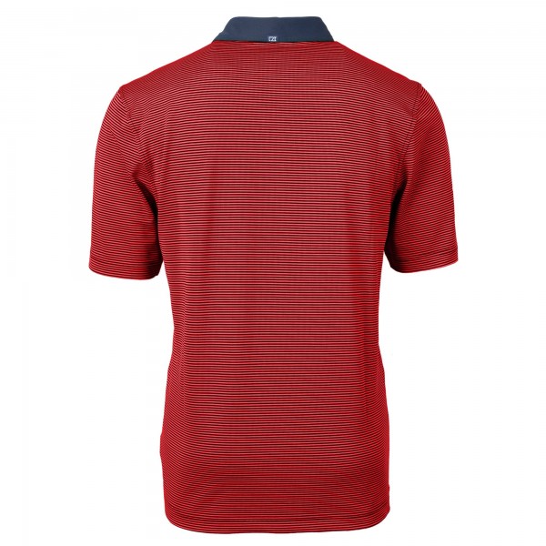 Los Angeles Dodgers Cutter & Buck Red Americana Logo Virtue Eco Pique Stripe Recycled Polo