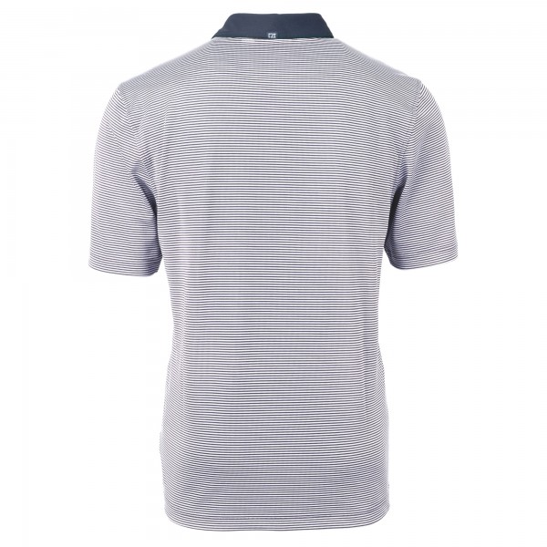 New York Yankees Cutter & Buck Navy Americana Logo Virtue Eco Pique Stripe Recycled Polo