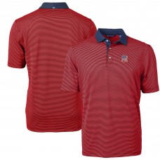 New York Yankees Cutter & Buck Red Americana Logo Virtue Eco Pique Stripe Recycled Polo