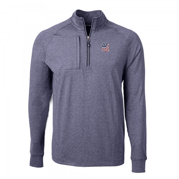 Кофта на короткой молнии New York Yankees Cutter & Buck Americana Logo Adapt Eco Knit Stretch Recycled - Heather Navy