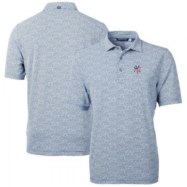 New York Yankees Cutter & Buck Navy Americana Logo Virtue Eco-Pique Botanical Recycled Polo