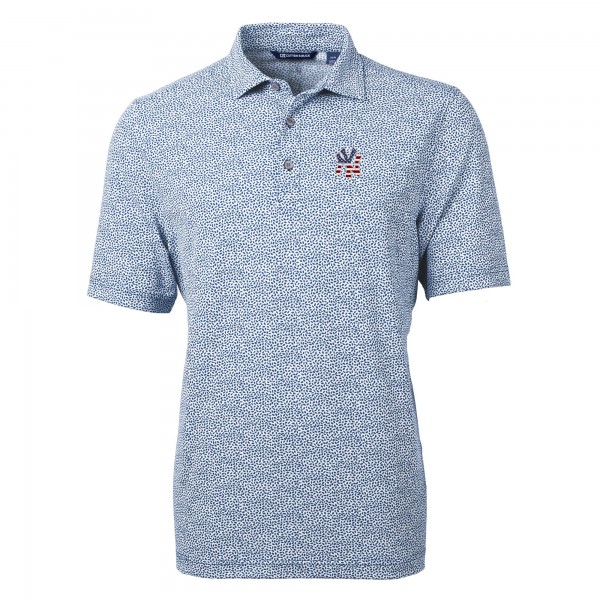 New York Yankees Cutter & Buck Navy Americana Logo Virtue Eco-Pique Botanical Recycled Polo